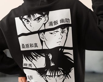 Unisex, Felpa con cappuccio Yu Yu Hakusho, Yusuke, Kuwabara, Kurama, Hiei, Felpa, Anime, Manga, Felpa con cappuccio, Felpa con cappuccio Hakusho, Felpa con cappuccio Anime, anime anni '90
