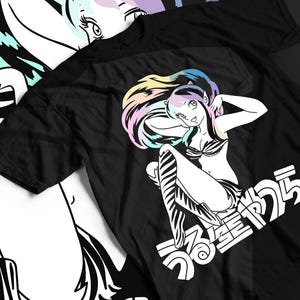 T-shirt anime unisexe Urusei Yatsura Lum, chemise manga rétro Waifu