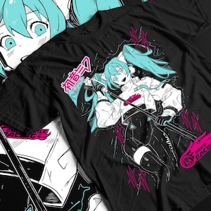 Hatsune Miku T-Shirt, Anime Girl, Kawaii Tee, Project Diva Vocaloid Shirt, All Size Unisex Top