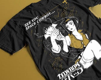 Vintage 90s Cowboy Bebop Spike Spiegel Vicious ODM T-shirt Black