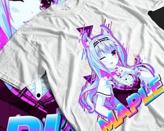 Unisex Maple Retro Aesthetic,Anime Shirt,Anime Aesthetic,Catgirl Shirt,Cute kawaii,japan,kemonomimi Shirt