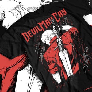 Dante Shooting DMC Premium Unisex T-shirt, May Cry DMC3 Tee, Devil May Cry Shirt, Video Game Tee, Gaming Gift