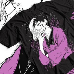 T-shirt med japansk anime-design, unikt mode, kreativa kläder, snygg grafisk t-shirt, present till älskare
