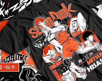 Slam Dunk Unisex Heavy Cotton Tee - Basketball Graphic Shirt, Sportswear for Fans, Gift for Athletes, Casual Tee, Anime Merch