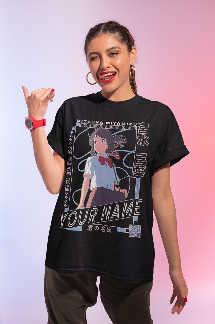 君の名はシャツ、ユニセックスTシャツ、日本のアニメトップス、アニメ