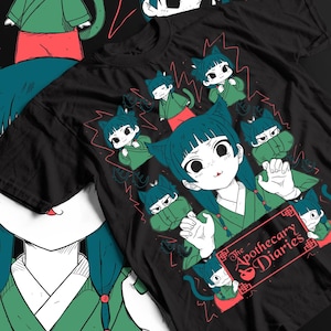 Anime Apotheker Unisex T-Shirt - Japanische Manga Kunst, Medizinische Grafik, Historisches Thema, Elegantes Design, Einzigartiges Cosplay T-Shirt, Japanisch