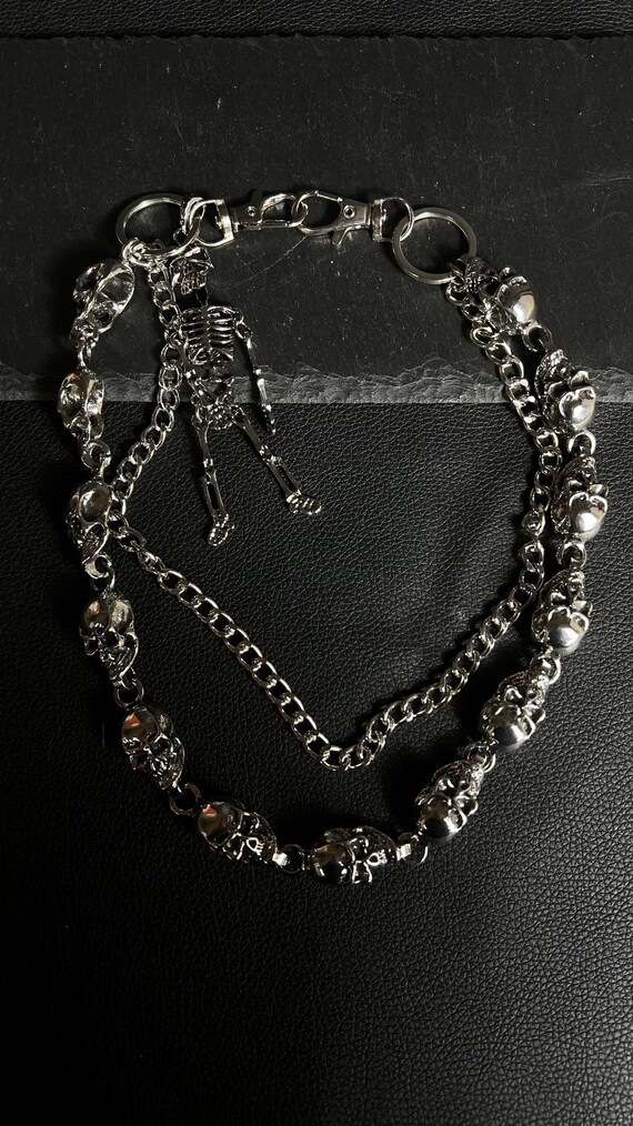 Skull Chain Belt • Goth Punk Unisex Waist Chain - Etsy Israel display picture 3