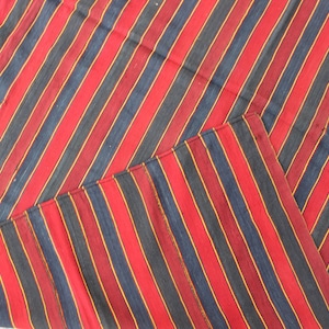 Red & Black 5'11x6'5 Handmade Striped Kilim Rug | Vintage Wool Flat-Weave Carpet | Rustic Boho Farmhouse Decor | Nomadic Turkish Area Rug