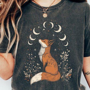 Boho rétro renard céleste folklore fichier Png, conception de T-shirt Boho, fichier PNG vintage, modèles de T-Shirt PNG