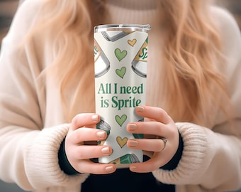 Vintage Lime Lemon Sprite Soda Can Tumbler Wrap - Digital Download PNG for Cricut, Retro Energy Drink Design for 20oz Tumblers