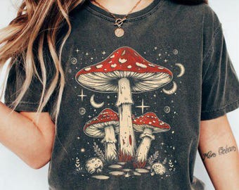 Boho Celestial Mushroom T-Shirt Design: Retro PNG File