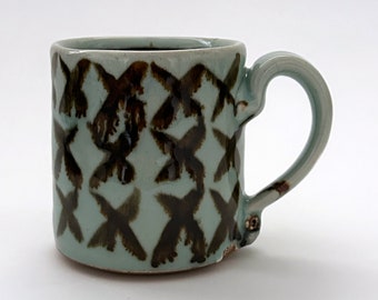 Stoneware Mug "X" Celadon