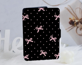 Pink Polka Dot Bows Kindle Personalized Case Paperwhite 1/2/3/4, Paperwhite Case, Paperwhite 6.8“, Kindle 2019/2022, Kindle Paperwhite Case