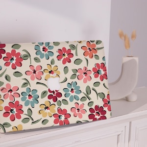 Vibrant Floral Print New Pro Mac Protective Case Personalized Name For Macbook Air 13/15, Pro15/16 Apple Laptop 2025 2024 2023 Macbook Cover