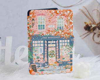 Flower Bookstore Kindle gepersonaliseerd hoesje Paperwhite 1/2/3/4, Paperwhite 6,8, Kindle 2019/2022, Kindle Paperwhite-hoesje, Paperwhite 12e hoesje