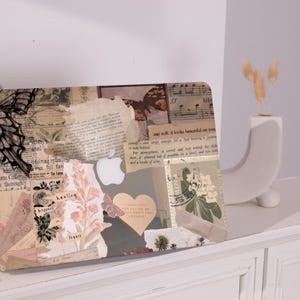 Vintage Collage Art Mac Protective Case Personalized Name For Macbook Air 11/13/15,Macbook Pro15/16 Apple Laptop 2025 2024 Macbook Cover