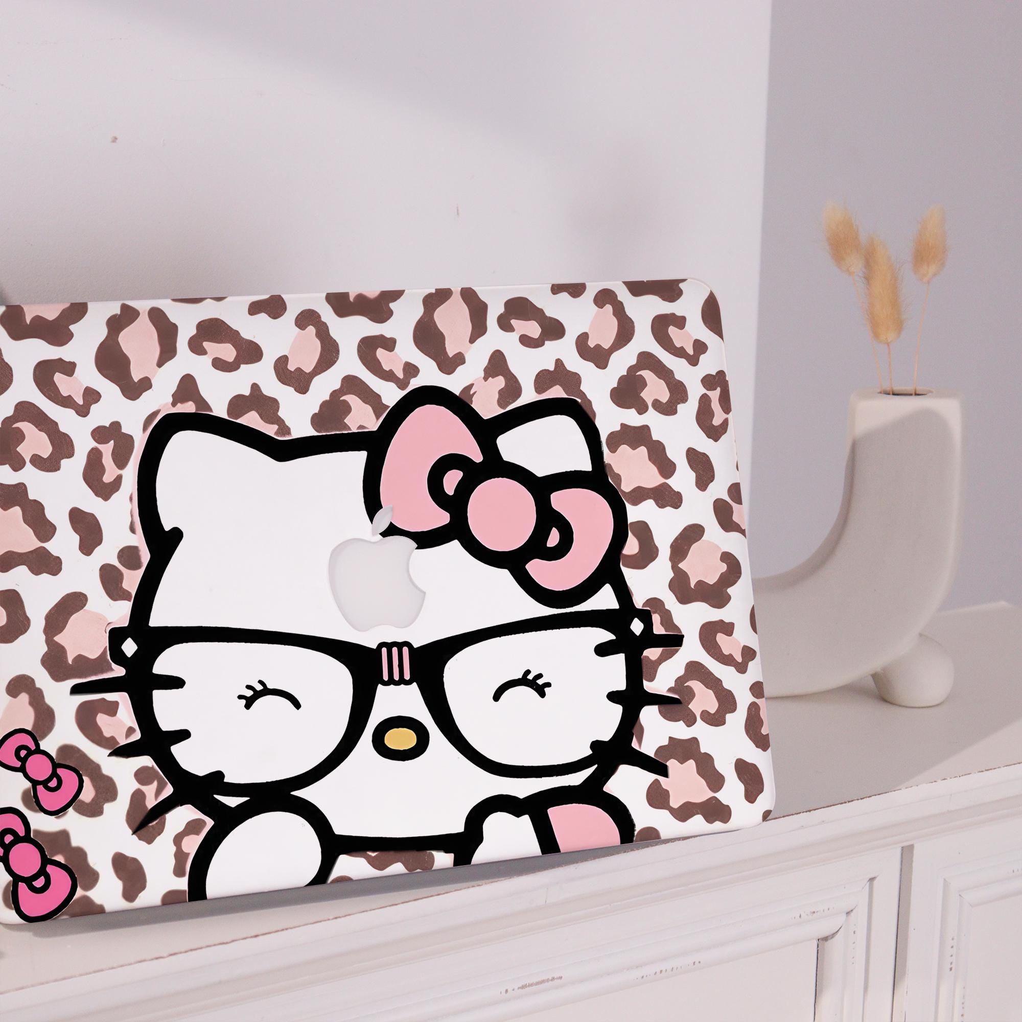 Leopard Print Hello Kitty MacBook Protective Case Personalized