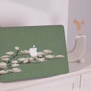 Magnolia Branch Pro Mac Protective Case Personalized Name For Macbook Air 11/13/15,Macbook Pro15/16 Apple Laptop 2025 2024 Macbook Cover