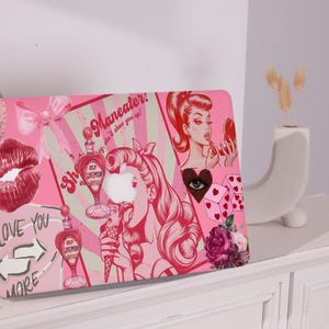 Pink Retro Collage Pro Mac Protective Case Personalized Name For Macbook Air 11/13/15,Macbook Pro15/16 Apple Laptop 2025 Macbook Cover