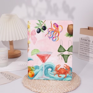Summer Beach Personalized 360 Rotating iPad Case with Pen Slot for iPad Pro 13, Air 13 inch, iPad Pro 12 11, iPad 10 9, iPad Air 11&quot; 5 4