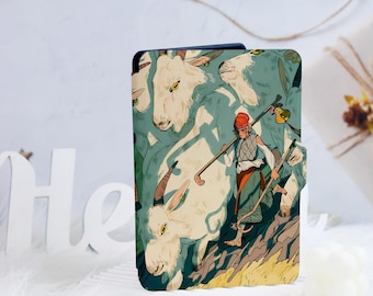 Geitenherder illustratie Kindle-omslag, Paperwhite 1/2/3/4, Paperwhite 6,8", Kindle 2019/2022, Kindle Paperwhite-hoes, Paperwhite 12e hoesje