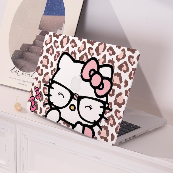 Leopard Print Hello Kitty MacBook Protective Case Personalized