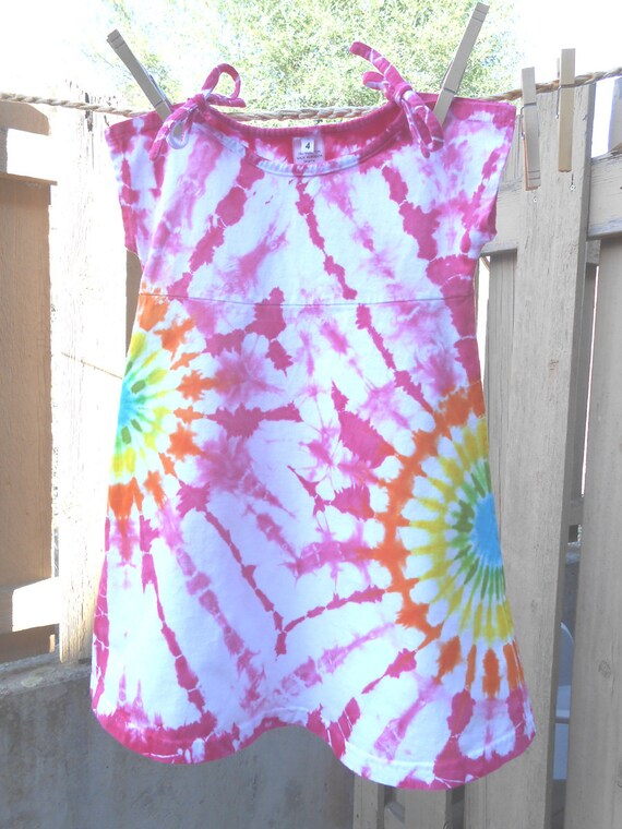 cute tie dye dresses Wholesale Gigi's Rainbow Spiral Tie-Dye Front Ruffle Sarong Dress