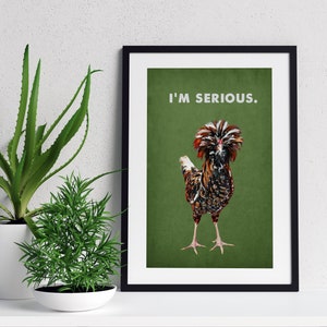 Printable Wall Art Funny Rooster Chicken Pop Art - Digital Download Print Any Size