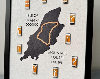 Deluxe Isle of Man TT Course Cork Pin Board