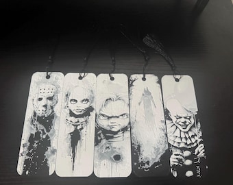3D gedruckte Horror Lesezeichen | Gruselige Horrorfilm Charaktere | Gothic Halloween Geschenk für Buchliebhaber