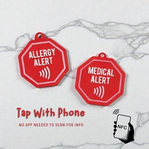Emergency NFC Alert Keychain – Medical or Allergy Tag – DIY Programmable Safety Keyring
