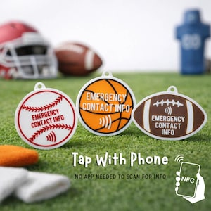 Sports Emergency Contact Keychain - NFC ID Tag for Kids