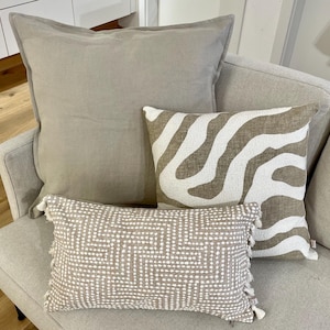 Pillow set, Wabi Sabi, sofa cushion, set of 3 cushions, decorative cushion, beige cushion cover, boho style, pillow, patterned decorative cushion, gift for mom