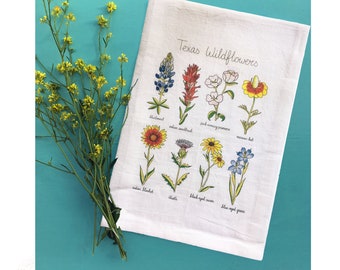 Texas Wildflower Tea Towel, Texas Wildflower Dishtowel