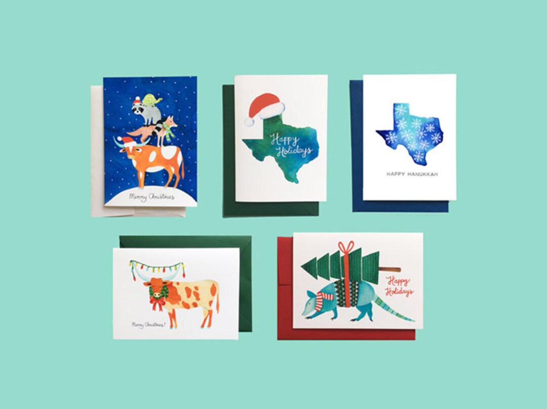 Pick Your Own Texas Christmas Greeting Card - Etsy