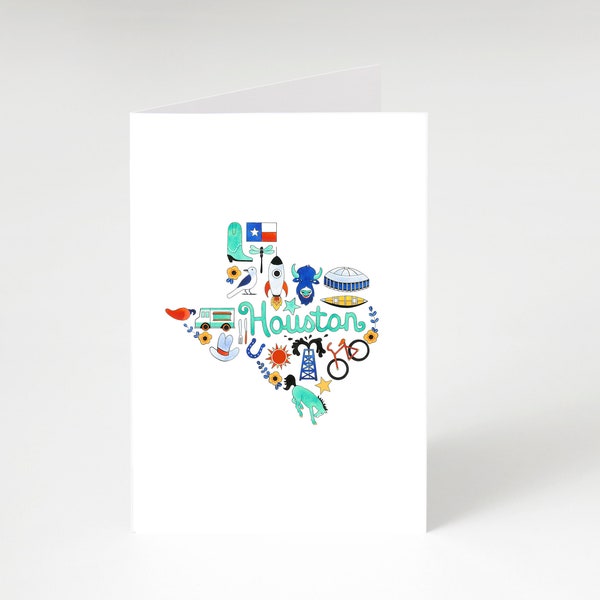 Houston Texas Card, Houston Card, Htown Card, I love Houston Card