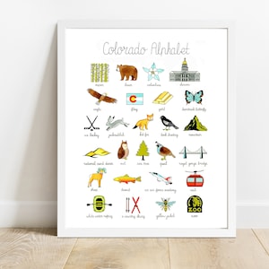 Colorado State Alphabet, Colorado ABC, Colorado Art, Art Print Nursery