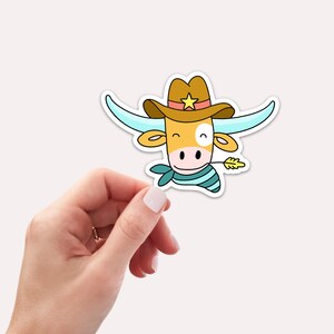Longhorn Cowboy Sticker, Longhorn Sticker, UT Longhorn Sticker, Vinyl Sticker