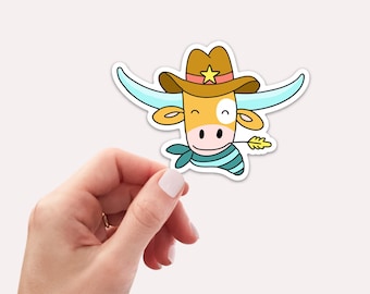 Longhorn Cowboy Sticker, Longhorn Sticker, UT Longhorn Sticker, Vinyl Sticker