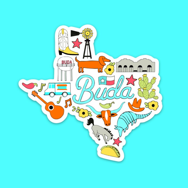 Buda, Texas Sticker, Buda Sticker, Texas Sticker - Etsy