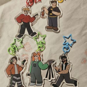 GIGGS 2.5 inch Keychains || Grian, ImpulseSV, Goodtimeswithscar, Geminitay, and Skizzleman ||
