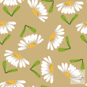 Daisy Digital Design, Paper, Fabric, Seamless Patterns , Digital Background Floral Patter, Repeat Pattern