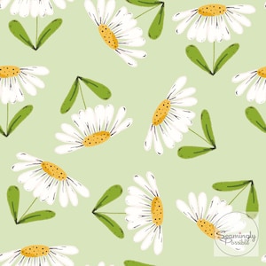 Spring Daisy Seamless Pattern, Digital File, Spring Flowers digital paper, fabric design, repeat pattern, floral design