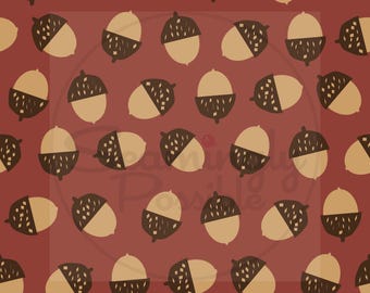 Fall woodland Acorn Print Seamless Pattern, Repeating File for Fabric Printing, Sublimation Commercial Use, Autumn, Fabric Design