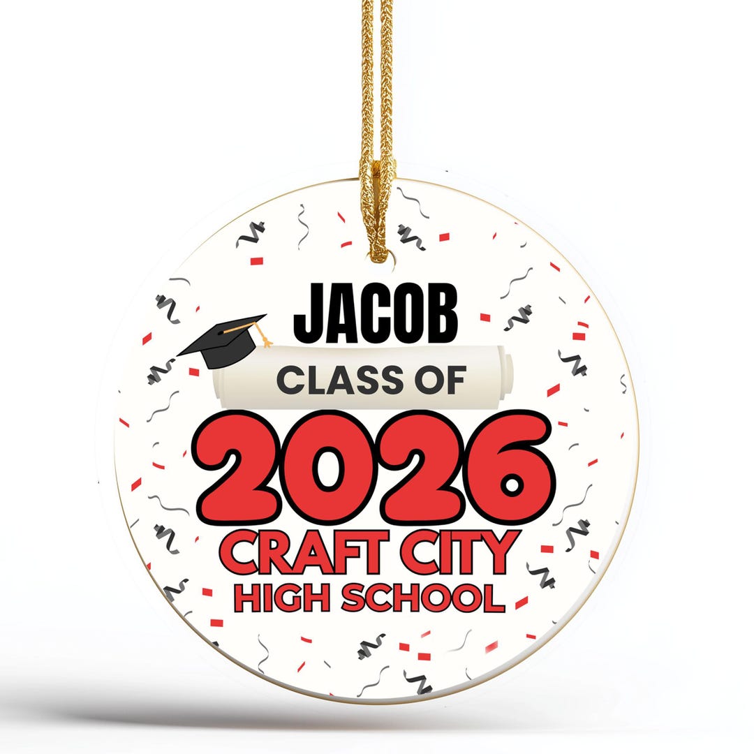 Personalized Graduation Ornament – Class of 2026, Custom Name & School ...