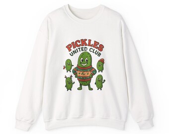 Sudadera Pickle de algodón y poliéster verde con cuello redondo y estampado navideño divertido