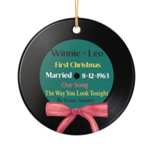Personalized Vinyl Record Christmas Ornament: First Christmas Together Keepsake