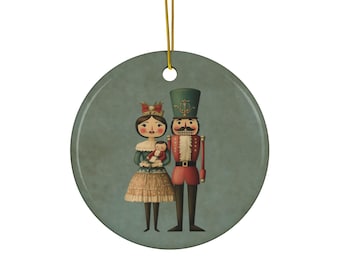 Keramisch ornament notenkrakerfamilie: kerstversiering 2025