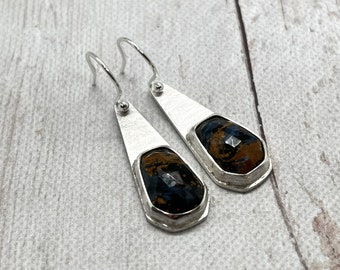 Pietersite earrings, handmade earrings, OOAK jewelry, gift for mother, gift for grandmother, birthday, mothers day,