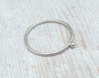 FEDEX SHIPPING 14K solid white gold stacking ring, band ring, gift jewelry, minimal engagement ring, unisex, white gold stacking ring